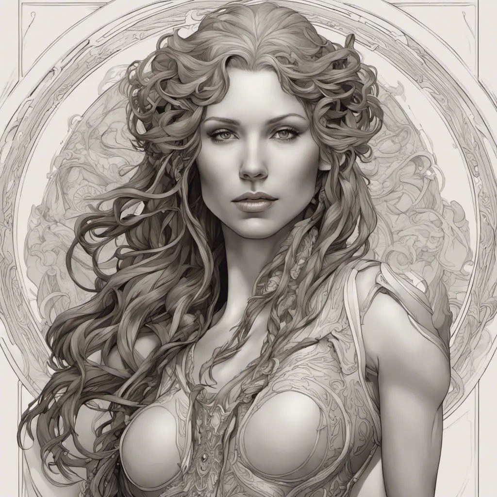 Alluring matte portrait of a beautiful Sarah Kerrigan, 8k, Highly Detailed, Intricate, Half Body, Realistic, Sharp Focus, Volumetric Lighting, Fantasy, Elegant by Alphonse Mucha