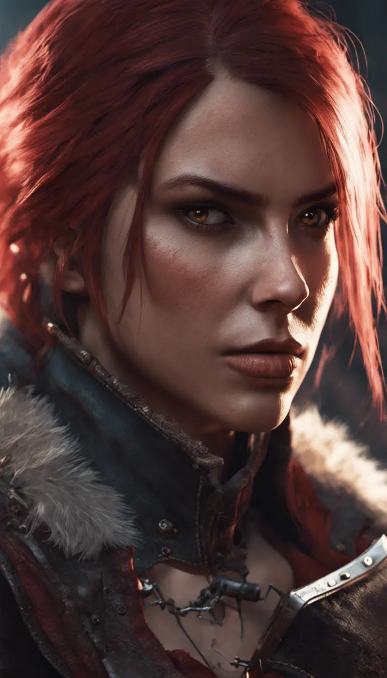 Female rouge assassin in The Witcher 3 Style, 4k, Highly Detailed, Beautiful, Cinematic Lighting, Sharp Focus, Volumetric Lighting, Closeup Portrait, Concept Art