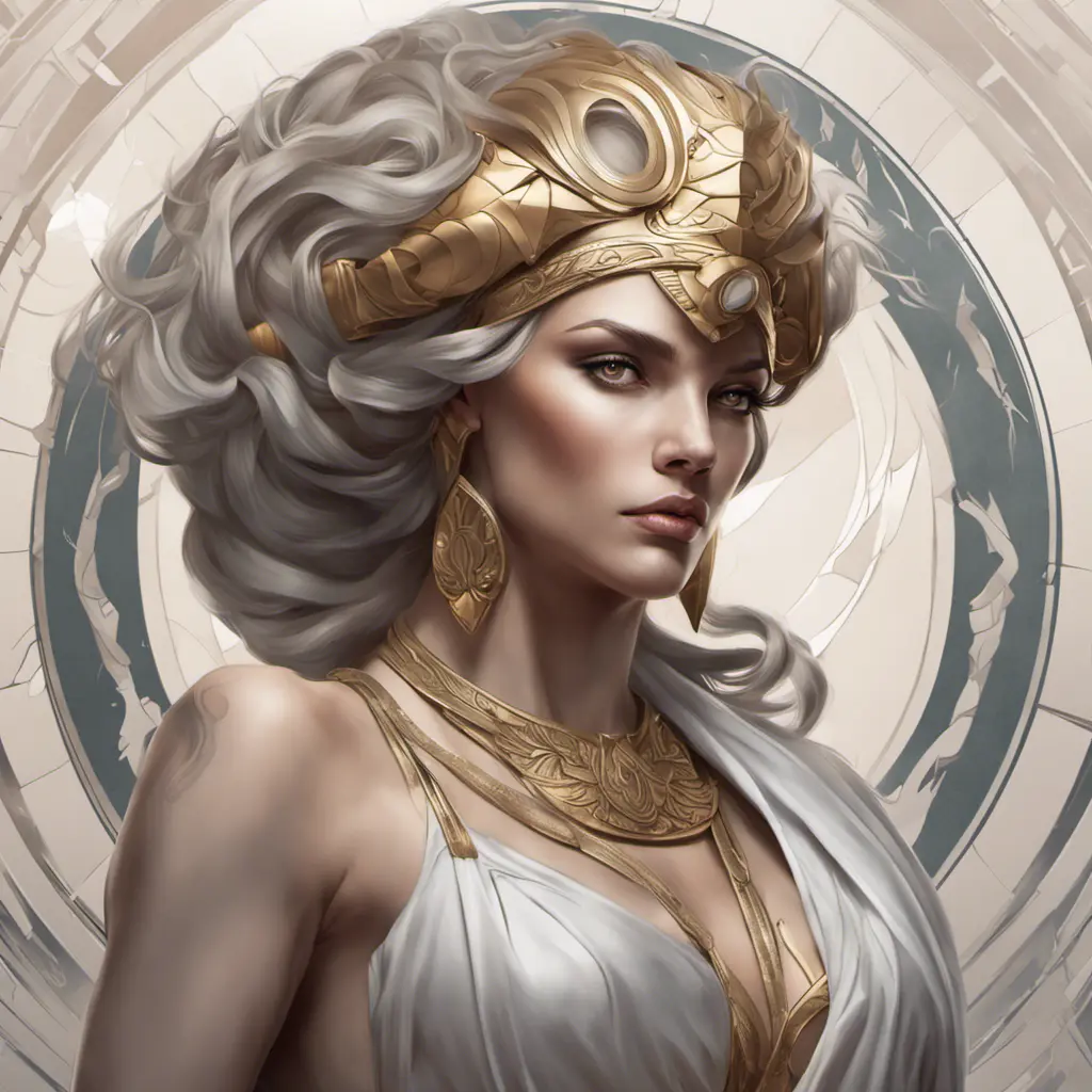 Alluring matte portrait of a fierce goddess Hera in the style of Stefan Kostic, 8k, Highly Detailed, Intricate, Realistic, Sharp Focus, Volumetric Lighting, Fantasy, Elegant by Stanley Artgerm Lau, Alphonse Mucha, WLOP