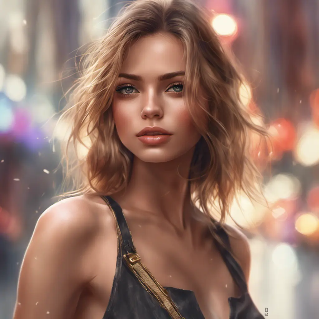 Closeup of a gorgeous female model in the style of stefan kostic, 8k, High Definition, Digital Illustration, Bokeh effect, Photo Realistic, Sharp Focus by Stanley Artgerm Lau