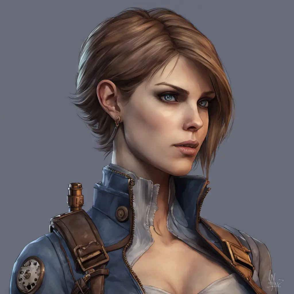 Steampunk portrait of Jill Valentine, Highly Detailed, Intricate, Artstation, Beautiful, Digital Painting, Sharp Focus, Concept Art, Elegant