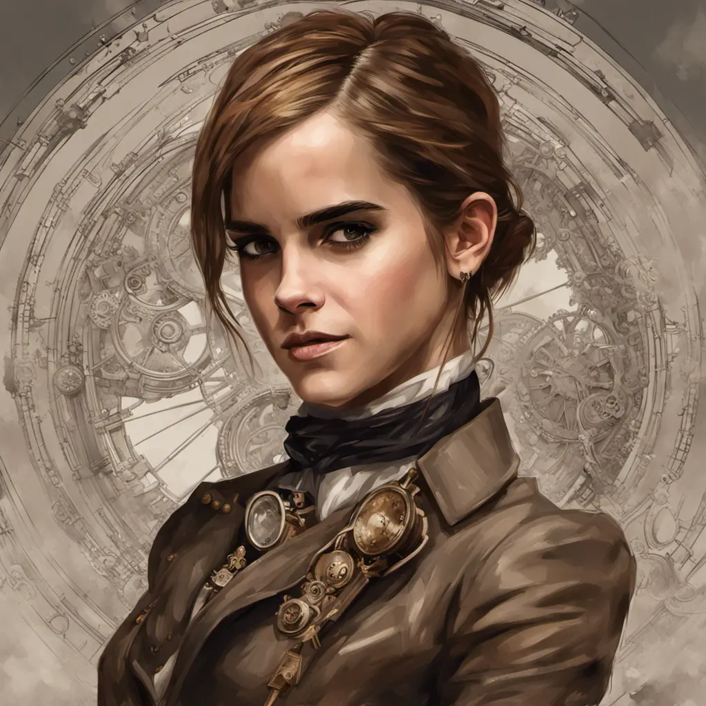 Steampunk portrait of Emma Watson, Highly Detailed, Intricate, Artstation, Beautiful, Digital Painting, Sharp Focus, Concept Art, Elegant