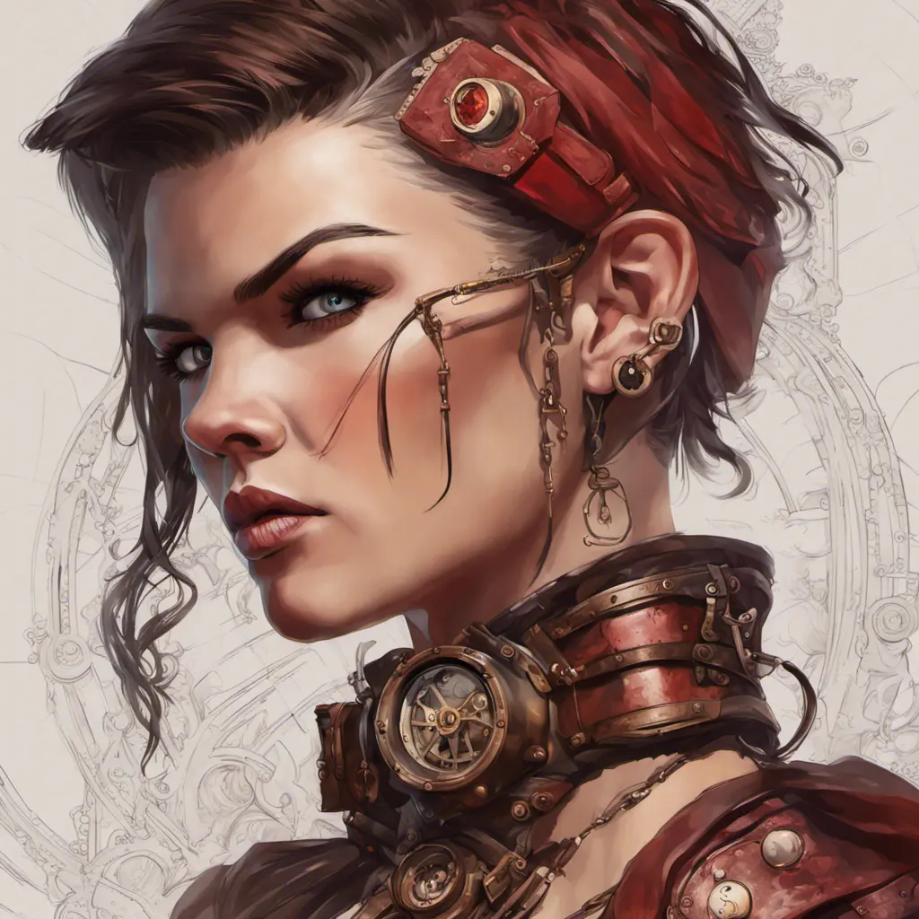 Steampunk portrait of Ruby Rose, Highly Detailed, Intricate, Artstation, Beautiful, Digital Painting, Sharp Focus, Concept Art, Elegant