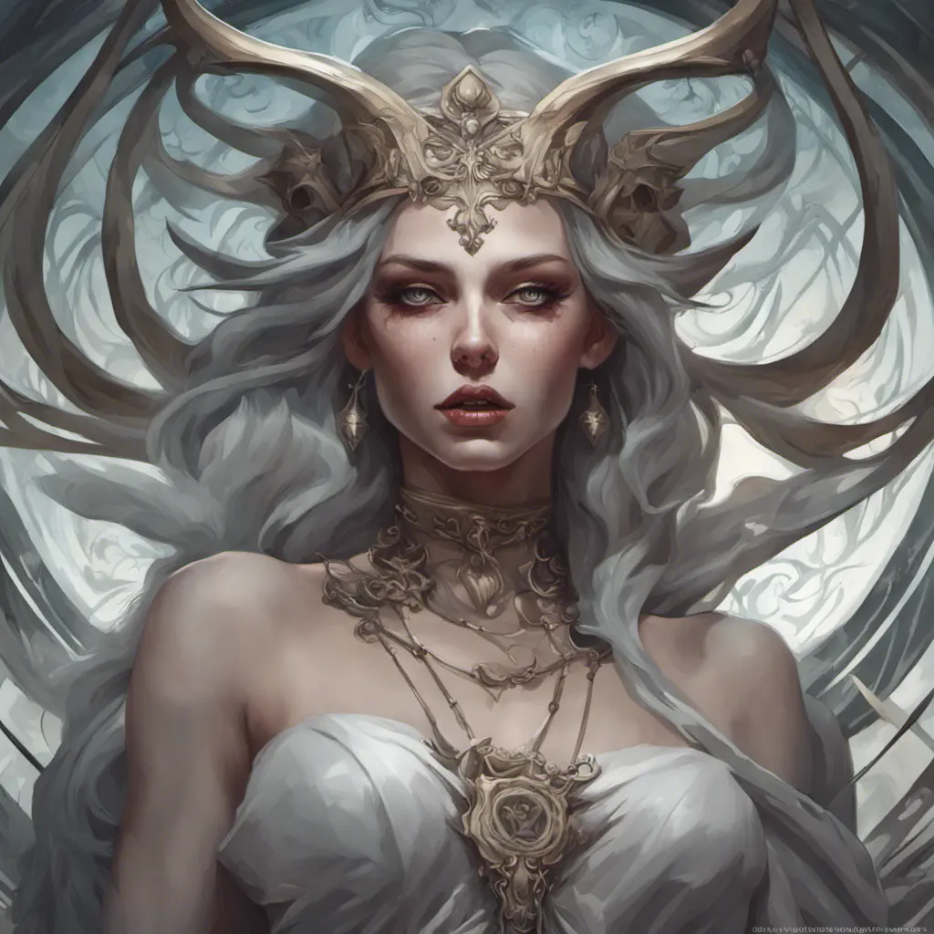 Alluring matte portrait of a beautiful Goddess of Death Hel, 4k, Highly Detailed, Hyper Detailed, Powerful, Artstation, Vintage Illustration, Digital Painting, Sharp Focus, Smooth, Concept Art by Stanley Artgerm Lau, Alphonse Mucha, Greg Rutkowski