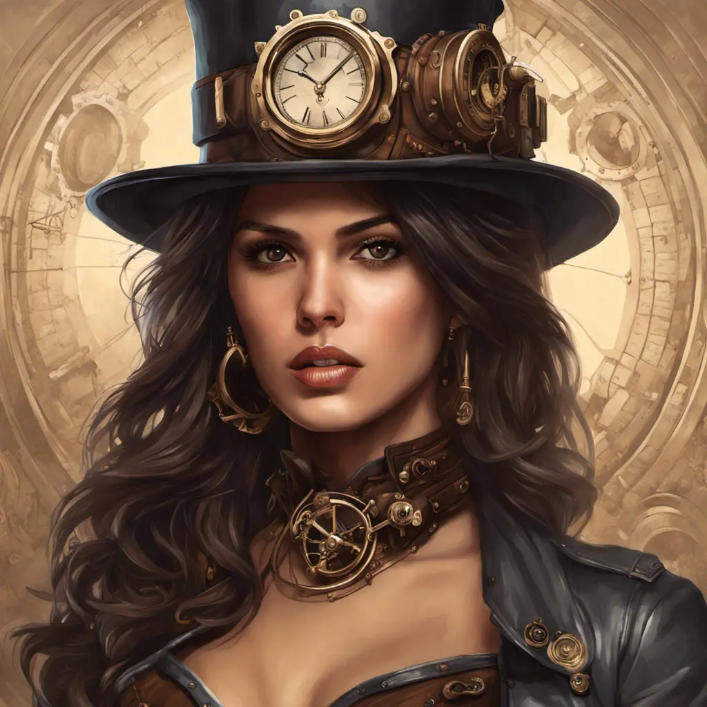 Steampunk portrait of Eiza González, Highly Detailed, Intricate, Artstation, Beautiful, Digital Painting, Sharp Focus, Concept Art, Elegant