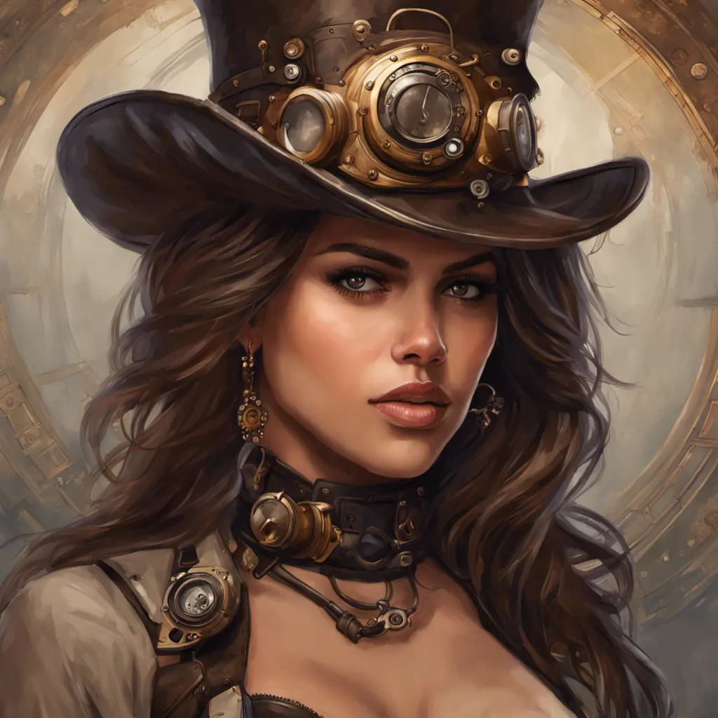 Steampunk portrait of Eiza González, Highly Detailed, Intricate, Artstation, Beautiful, Digital Painting, Sharp Focus, Concept Art, Elegant