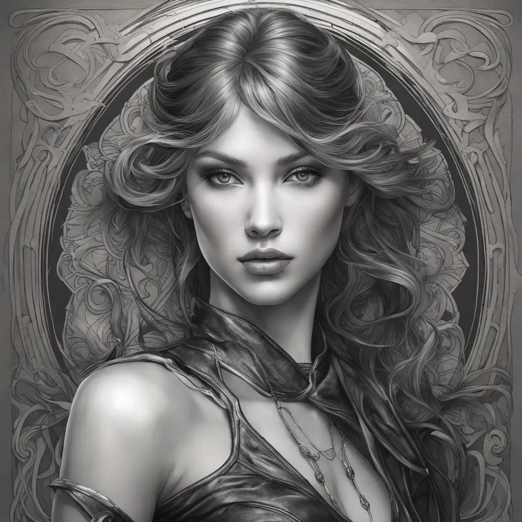 Alluring matte portrait of a beautiful A2 in black leather, 8k, Highly Detailed, Intricate, Half Body, Realistic, Sharp Focus, Volumetric Lighting, Fantasy, Elegant by Stanley Artgerm Lau, Alphonse Mucha, WLOP, Stefan Kostic