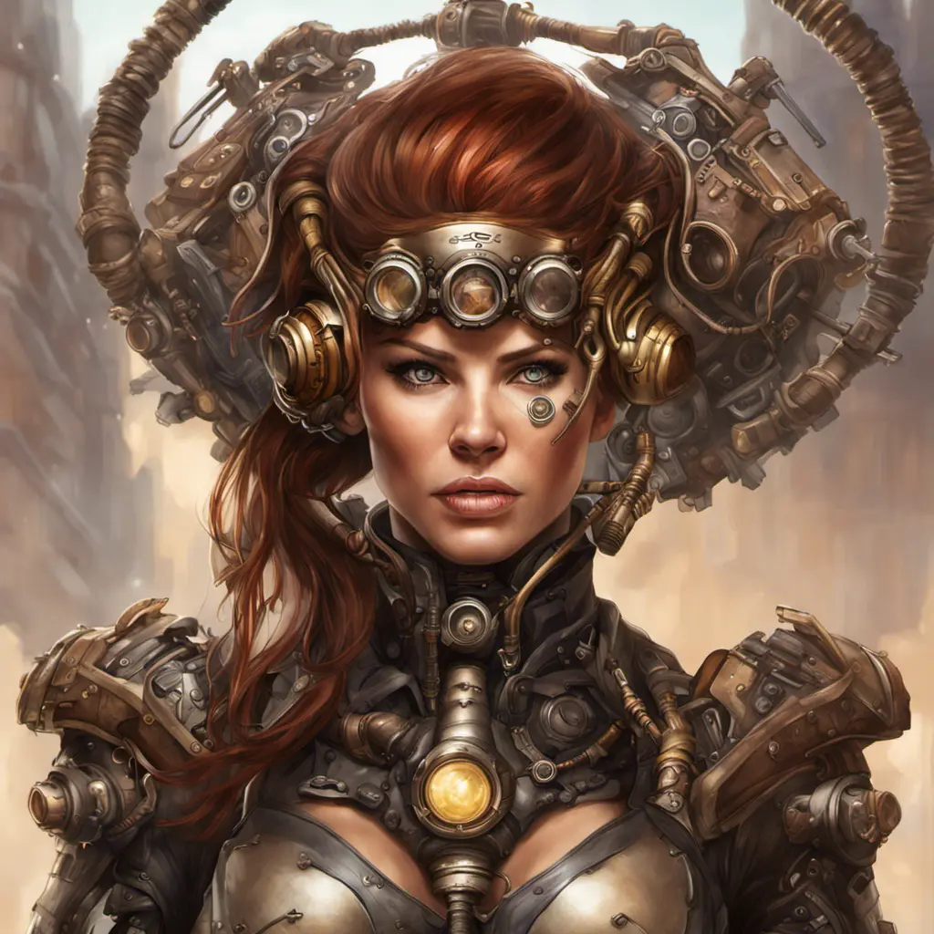 Steampunk portrait of Sarah Kerrigan, Highly Detailed, Intricate, Artstation, Beautiful, Digital Painting, Sharp Focus, Concept Art, Elegant