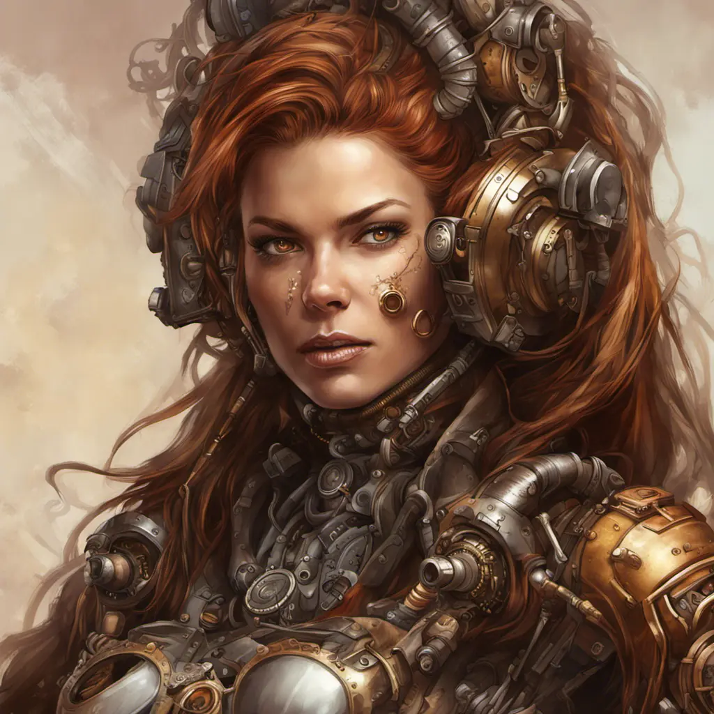 Steampunk portrait of Sarah Kerrigan, Highly Detailed, Intricate, Artstation, Beautiful, Digital Painting, Sharp Focus, Concept Art, Elegant