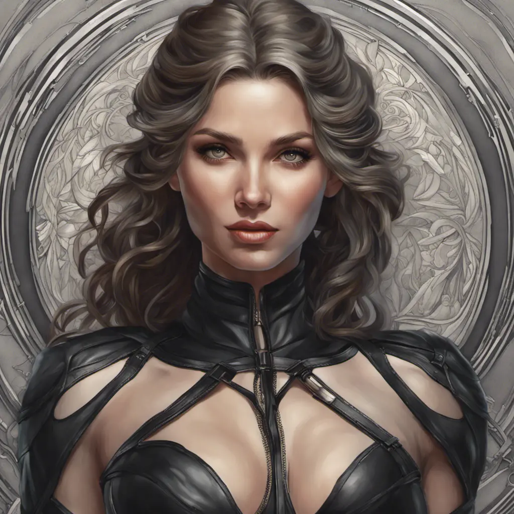 Alluring matte portrait of a beautiful Bel'veth wearing black leather, 8k, Highly Detailed, Intricate, Half Body, Realistic, Sharp Focus, Volumetric Lighting, Fantasy, Elegant by Stanley Artgerm Lau, Alphonse Mucha, WLOP