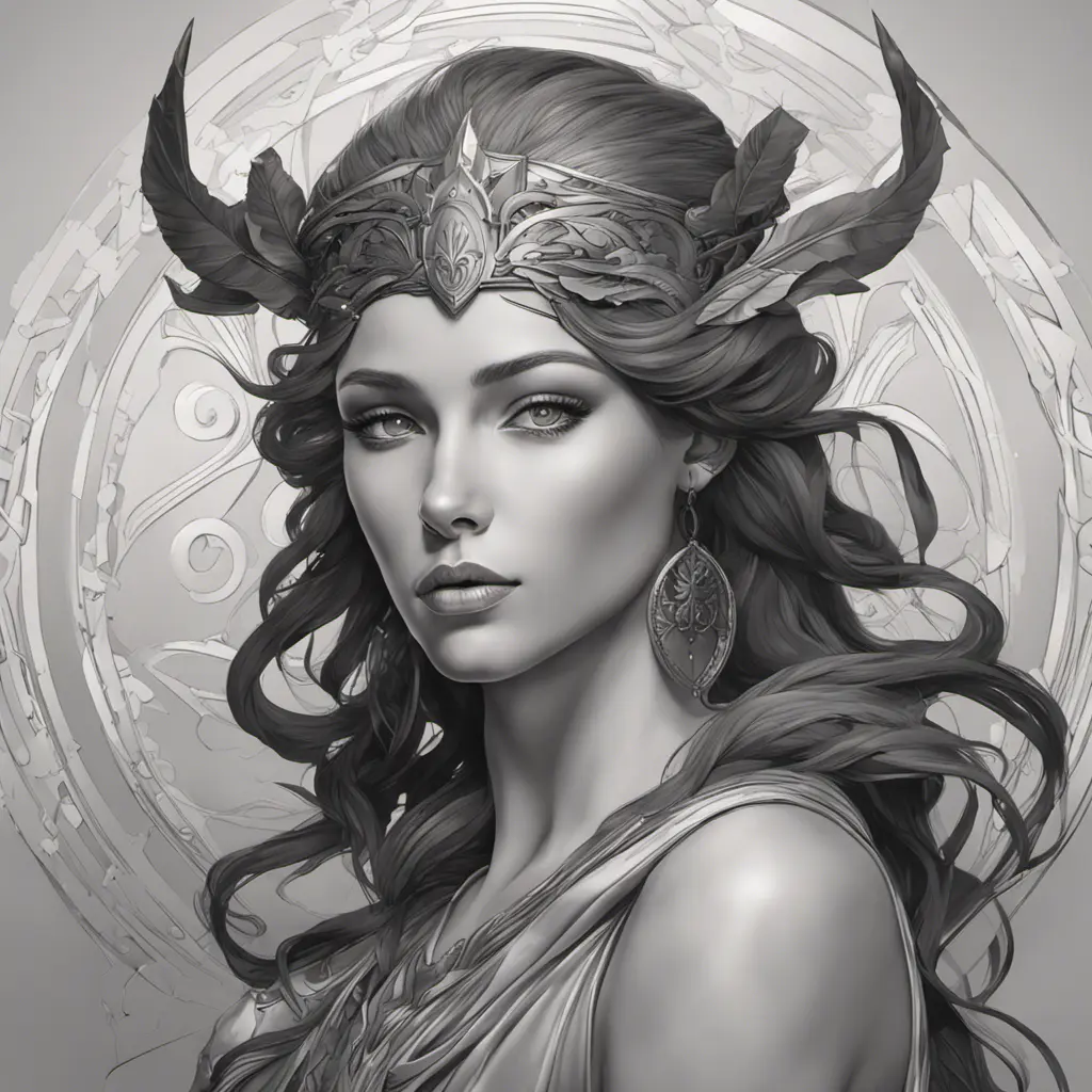 Alluring matte portrait of the beautiful goddess Artemis in black in the style of Stefan Kostic, 8k, Highly Detailed, Intricate, Realistic, Sharp Focus, Volumetric Lighting, Fantasy, Elegant by Stanley Artgerm Lau, Alphonse Mucha, WLOP