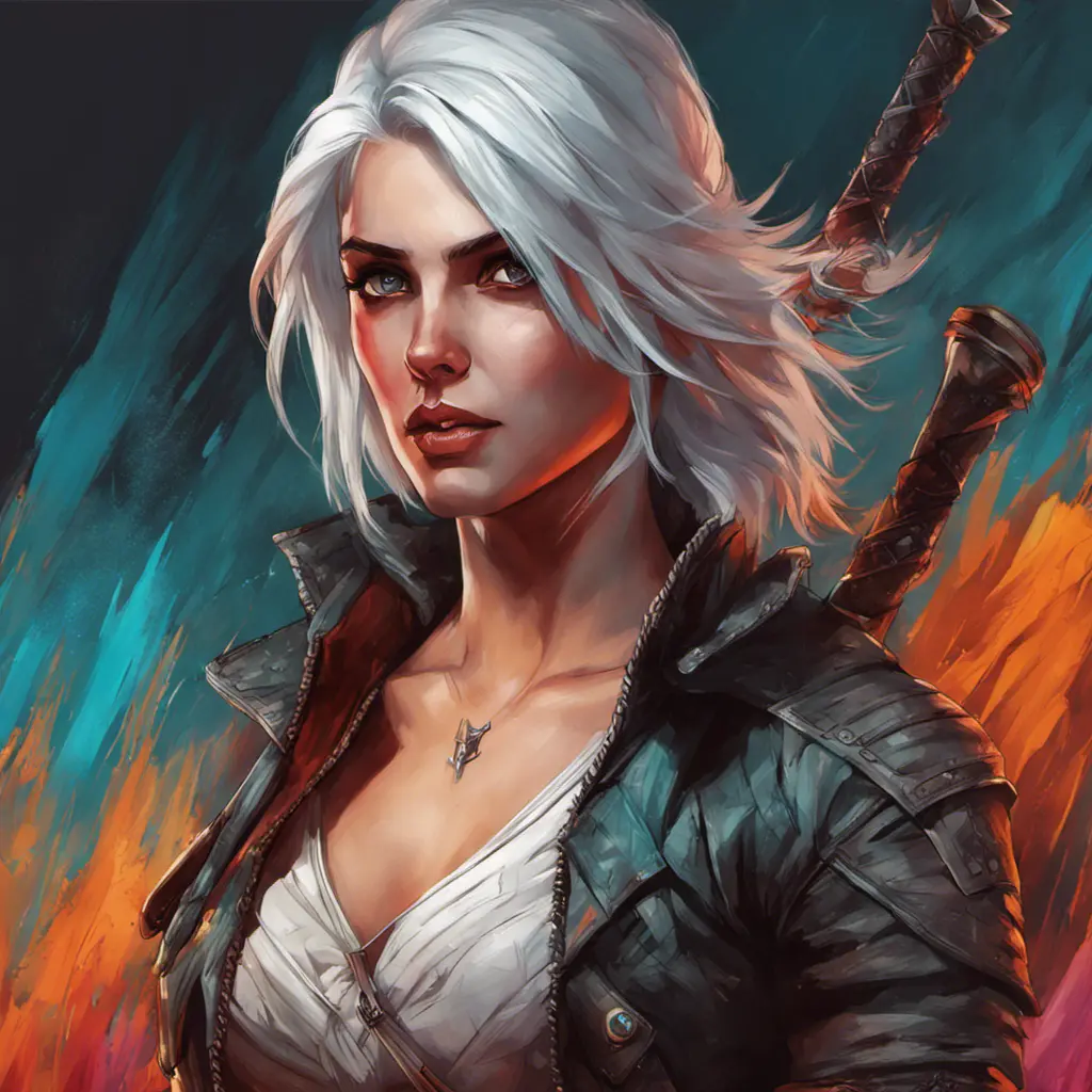 Ciri from The Witcher in Assassin's Creed style, Highly Detailed, Vibrant Colors, Ink Art, Fantasy, Dark by Stanley Artgerm Lau