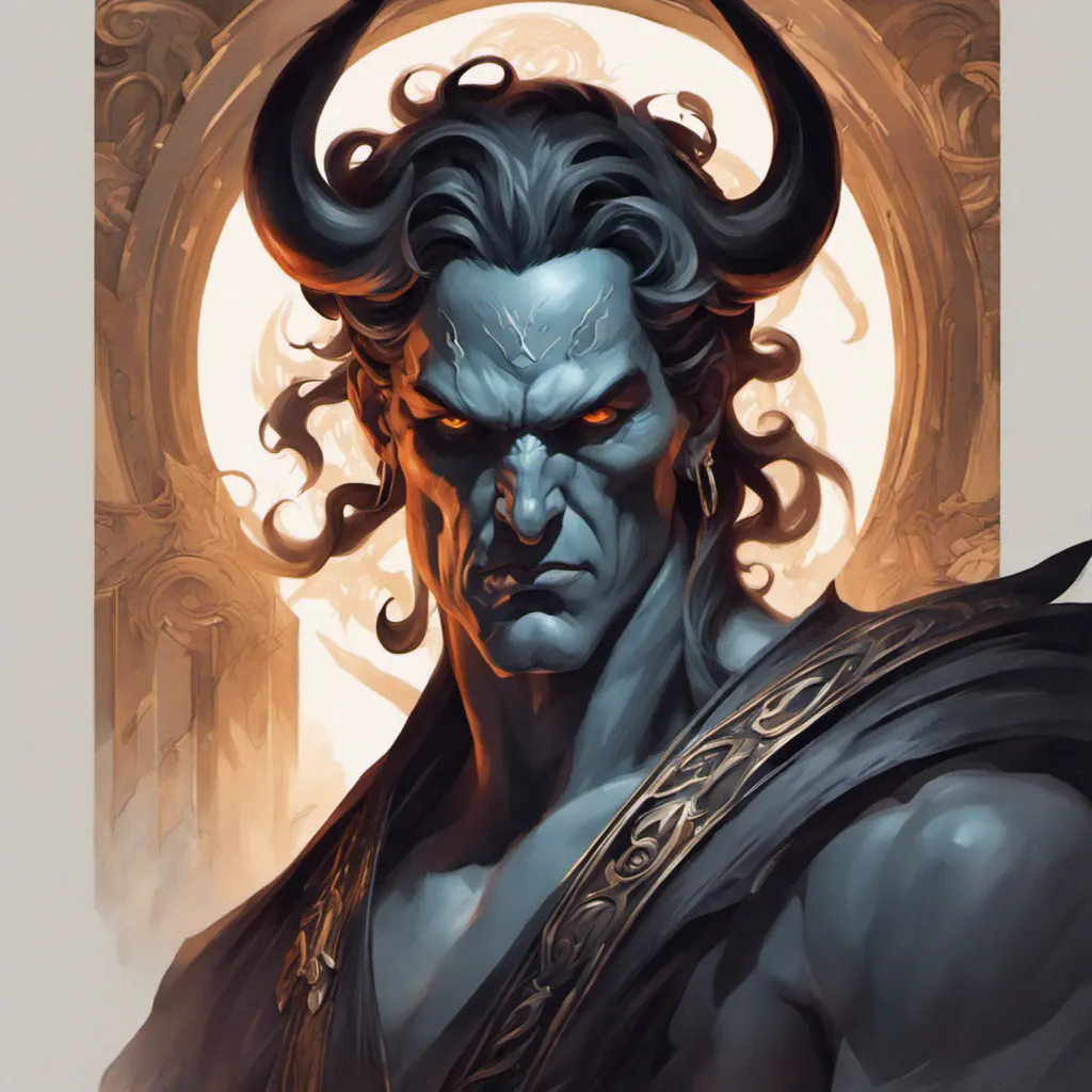 Matte portrait of a fierce Hades, god of the underworld, 4k, Highly Detailed, Hyper Detailed, Powerful, Artstation, Vintage Illustration, Digital Painting, Sharp Focus, Smooth, Concept Art by Stanley Artgerm Lau, Alphonse Mucha, Greg Rutkowski