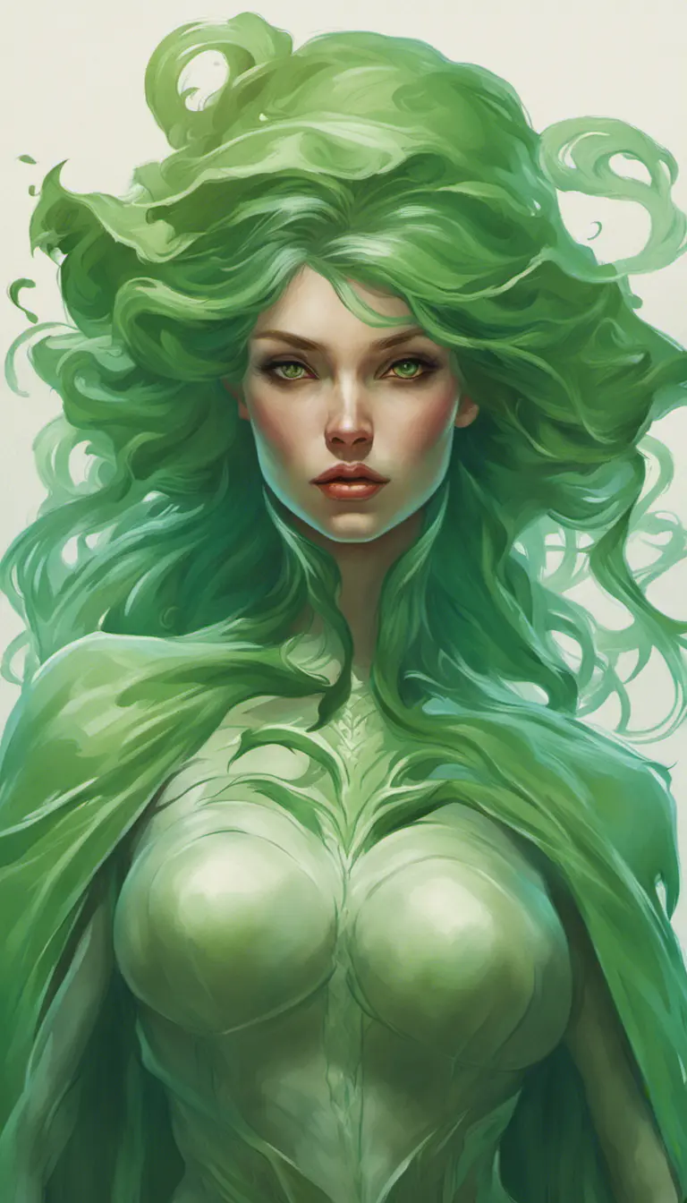 close up green ghost, 4k, Highly Detailed, Hyper Detailed, Powerful, Artstation, Vintage Illustration, Digital Painting, Sharp Focus, Smooth, Concept Art by Stanley Artgerm Lau, Alphonse Mucha, Greg Rutkowski