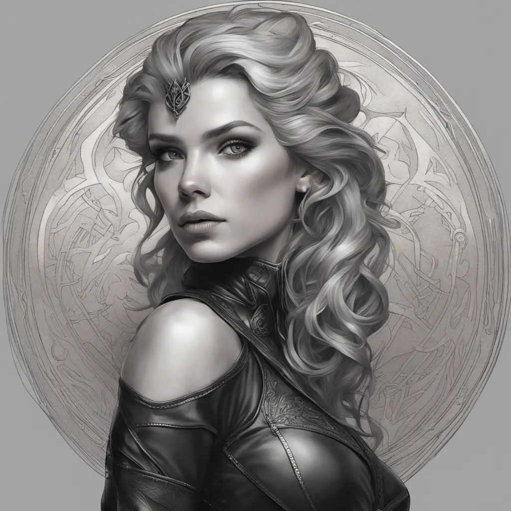 Alluring matte portrait of a beautiful Bel'veth wearing black leather, 8k, Highly Detailed, Intricate, Half Body, Realistic, Sharp Focus, Volumetric Lighting, Fantasy, Elegant by Stanley Artgerm Lau, Alphonse Mucha, WLOP