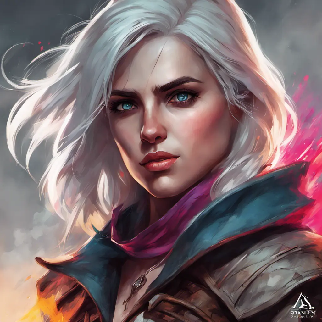 Ciri from The Witcher in Assassin's Creed style, Highly Detailed, Vibrant Colors, Ink Art, Fantasy, Dark by Stanley Artgerm Lau