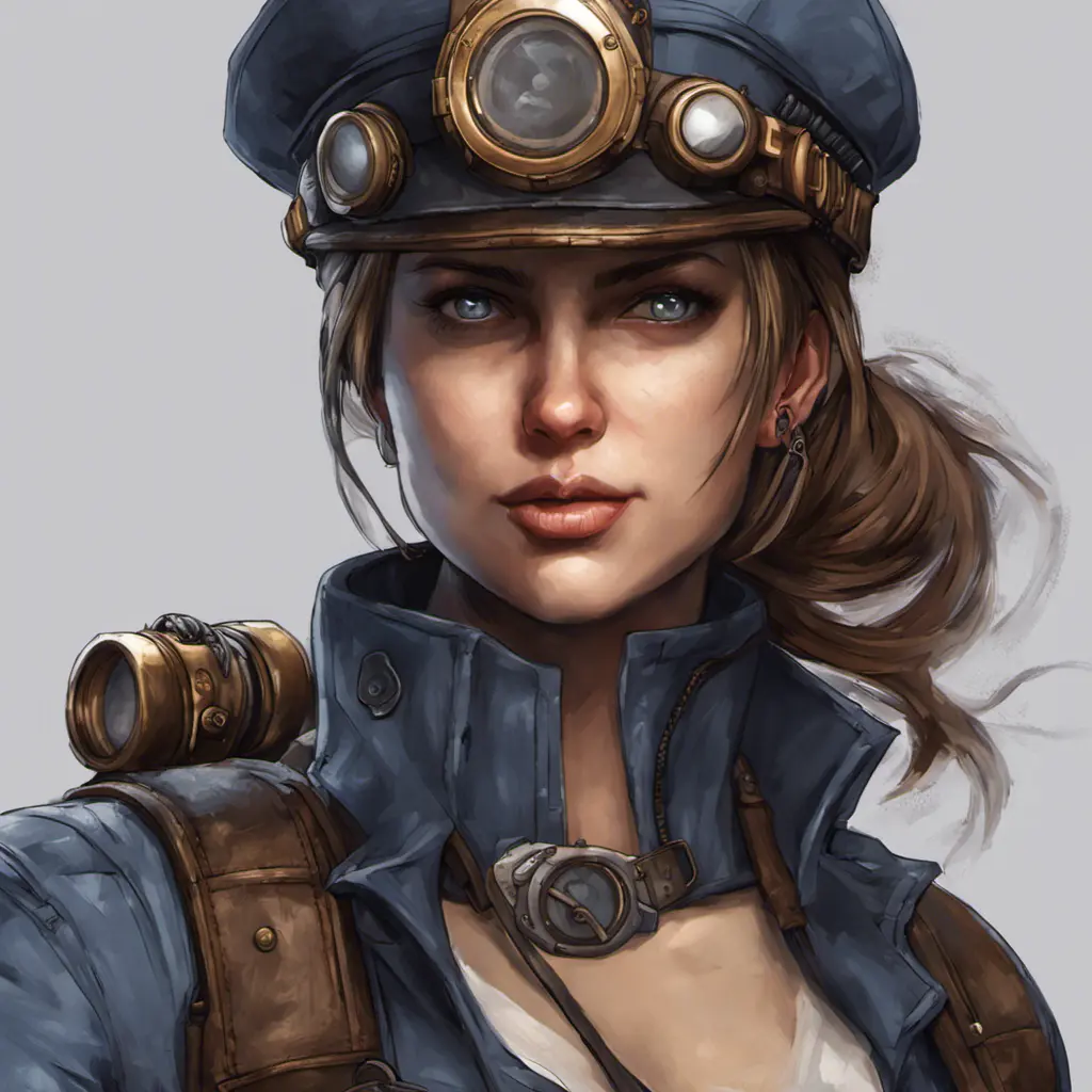 Steampunk portrait of Jill Valentine, Highly Detailed, Intricate, Artstation, Beautiful, Digital Painting, Sharp Focus, Concept Art, Elegant