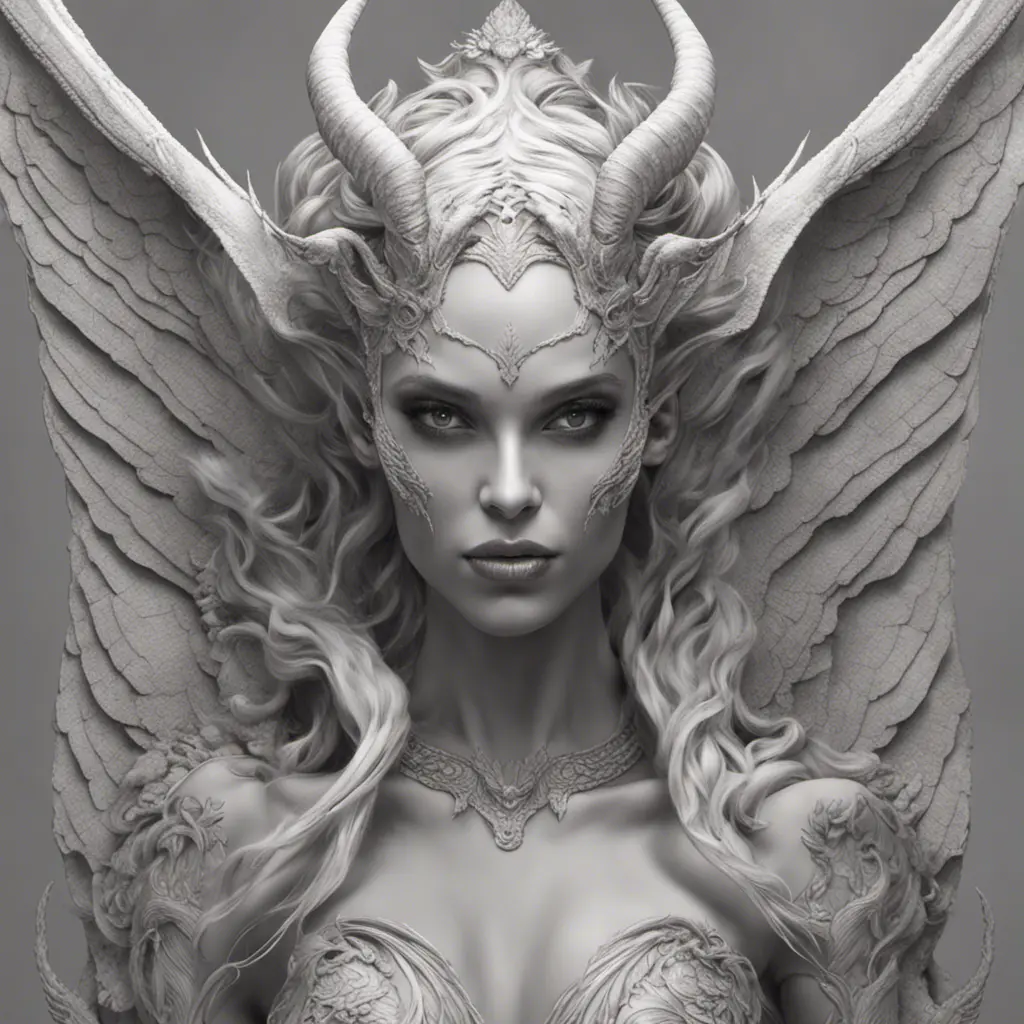 Alluring highly detailed matte portrait of a beautiful winged succubus in the style of Stefan Kostic, 8k, High Definition, Highly Detailed, Intricate, Half Body, Realistic, Sharp Focus, Fantasy, Elegant