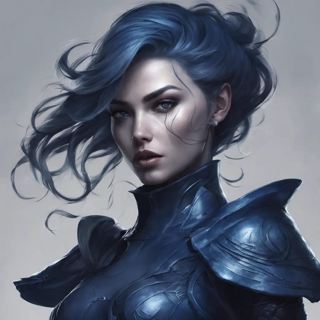 Alluring matte portrait of a fierce beautiful Vex in dark blue, 8k, Highly Detailed, Intricate, Half Body, Realistic, Sharp Focus, Volumetric Lighting, Fantasy, Elegant by Stanley Artgerm Lau, WLOP, Stefan Kostic