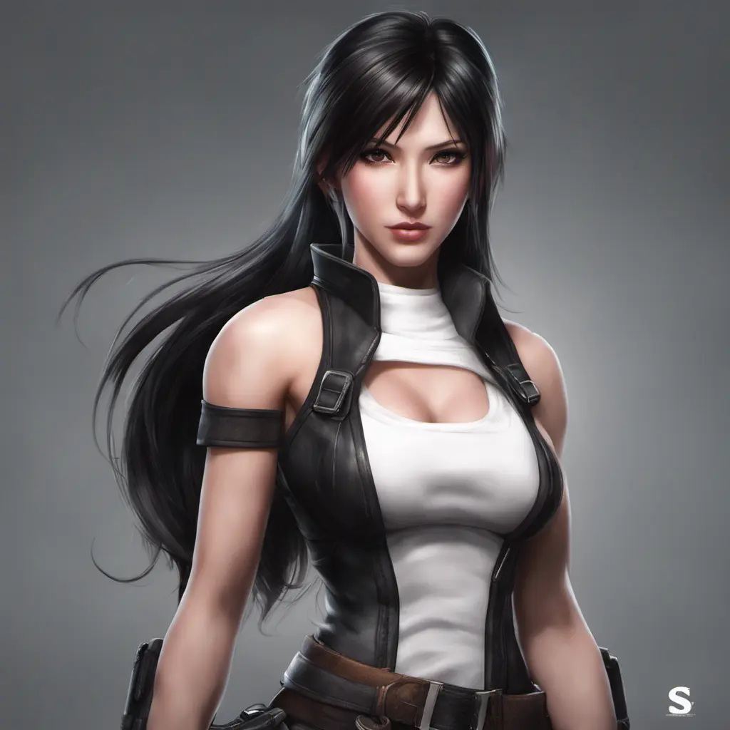 Alluring matte portrait of a beautiful Tifa Lockhart, 8k, Highly Detailed, Intricate, Half Body, Realistic, Sharp Focus, Volumetric Lighting, Fantasy, Elegant by Stanley Artgerm Lau, WLOP