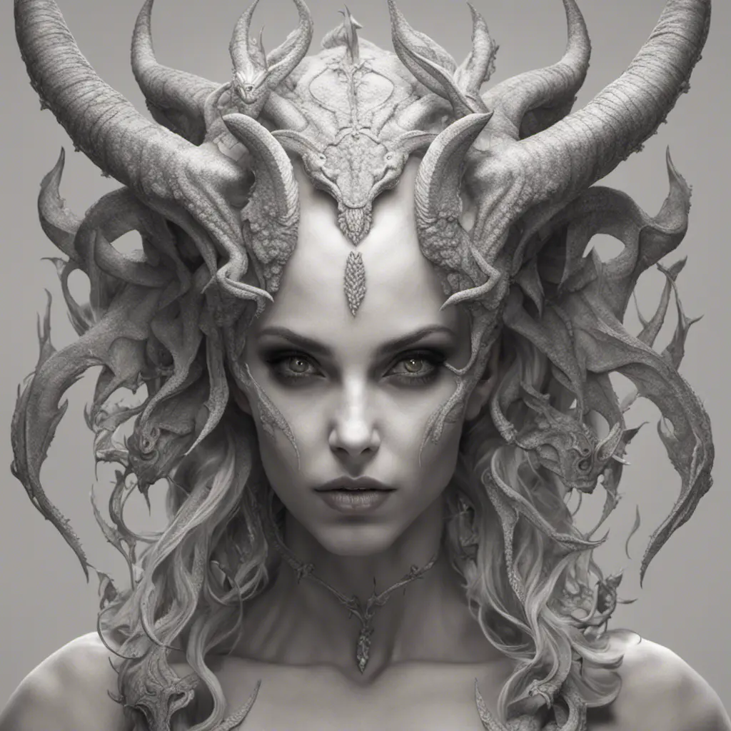 Alluring highly detailed matte portrait of a beautiful succubus in the style of Stefan Kostic, 8k, High Definition, Highly Detailed, Intricate, Half Body, Realistic, Sharp Focus, Fantasy, Elegant