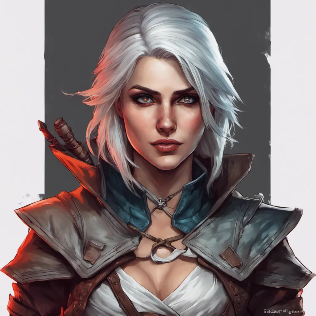 Ciri from The Witcher in Assassin's Creed style, Highly Detailed, Vibrant Colors, Ink Art, Fantasy, Dark by Stanley Artgerm Lau