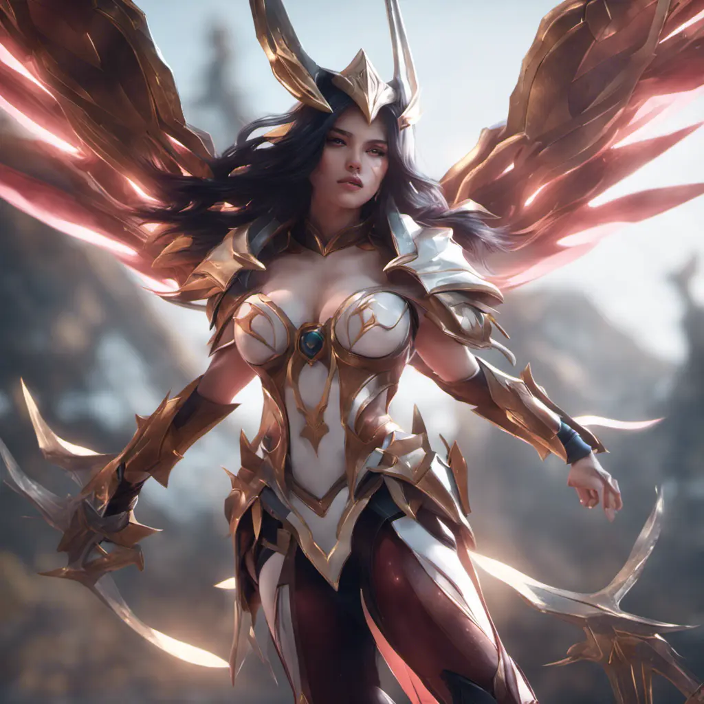 Irelia from League of Legends, 8k, Highly Detailed, Alluring, Photo Realistic, Sharp Focus, Octane Render, Unreal Engine, Volumetric Lighting by WLOP