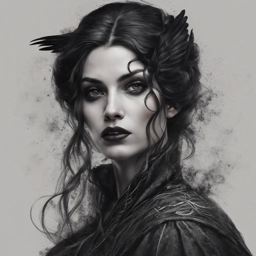 Alluring portrait of a beautiful raven black haired veiled vampire in the style of Stefan Kostic, 8k, High Definition, Highly Detailed, Intricate, Half Body, Realistic, Sharp Focus, Fantasy, Elegant