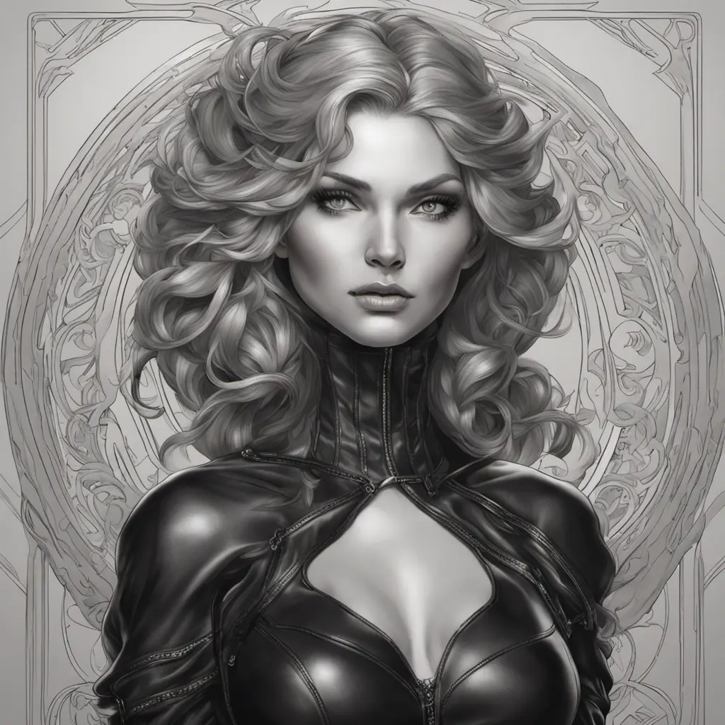 Alluring matte portrait of a beautiful Bel'veth wearing black leather, 8k, Highly Detailed, Intricate, Half Body, Realistic, Sharp Focus, Volumetric Lighting, Fantasy, Elegant by Stanley Artgerm Lau, Alphonse Mucha, WLOP