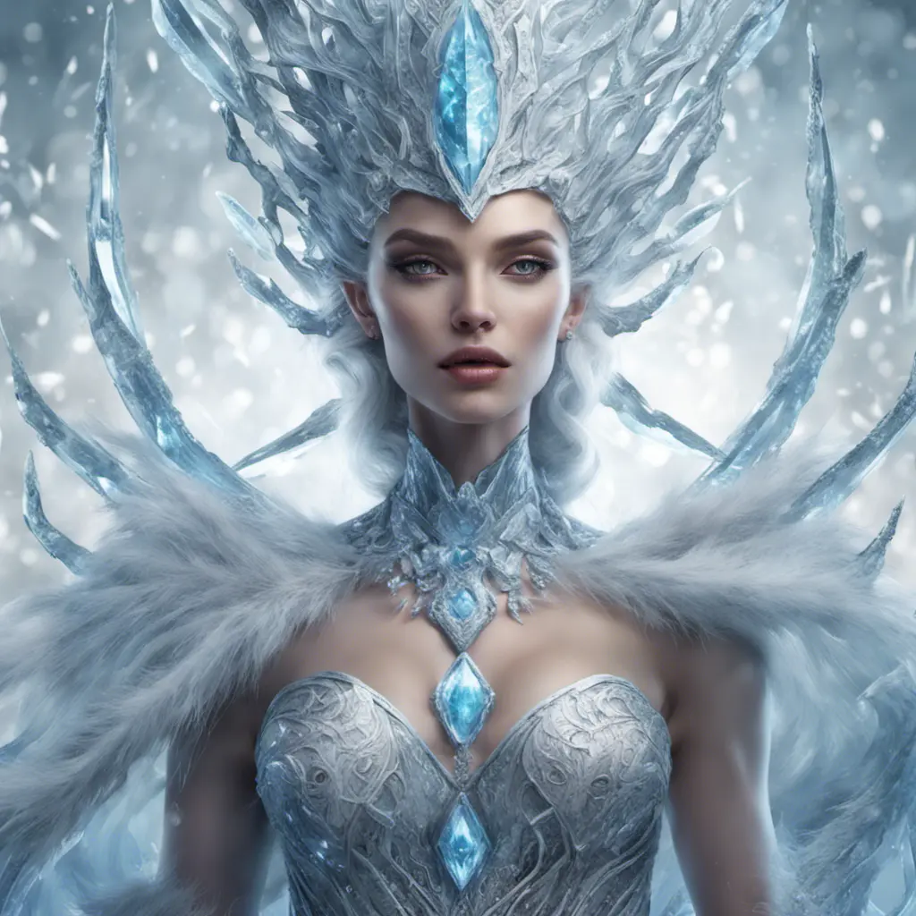 Alluring matte portrait of a beautiful ice sorceress in the style of Stefan Kostic, 8k, High Definition, Highly Detailed, Intricate, Half Body, Realistic, Sharp Focus, Fantasy, Elegant