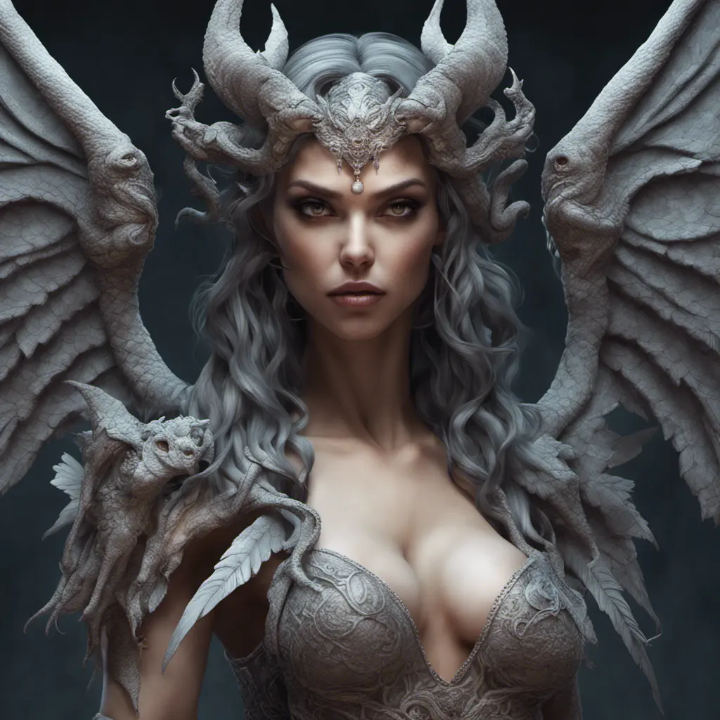 Alluring highly detailed matte portrait of a beautiful winged succubus in the style of Stefan Kostic, 8k, High Definition, Highly Detailed, Intricate, Half Body, Realistic, Sharp Focus, Fantasy, Elegant