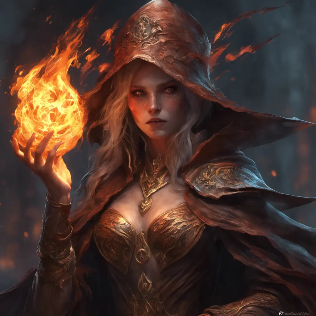 Necromancer fire sorceress from Elden Ring, fantasy magic, 8k, Highly Detailed, Alluring, Artstation, Digital Painting, Photo Realistic, Sharp Focus, Volumetric Lighting, Concept Art by Stanley Artgerm Lau, Alphonse Mucha, Greg Rutkowski, WLOP