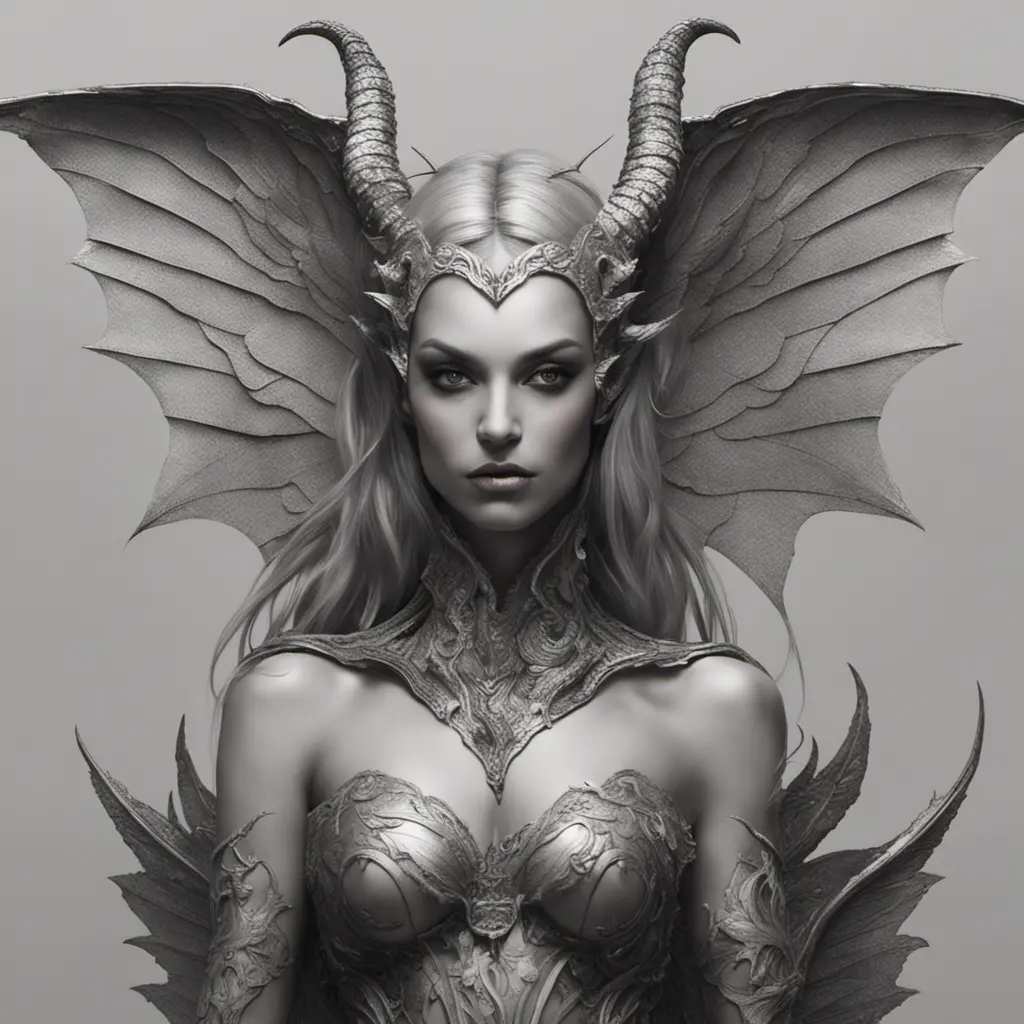 Alluring highly detailed matte portrait of a beautiful winged succubus in the style of Stefan Kostic, 8k, High Definition, Highly Detailed, Intricate, Half Body, Realistic, Sharp Focus, Fantasy, Elegant