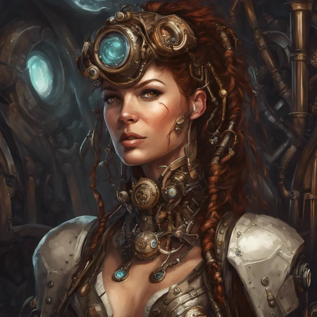 Steampunk portrait of Sarah Kerrigan, Highly Detailed, Intricate, Artstation, Beautiful, Digital Painting, Sharp Focus, Concept Art, Elegant