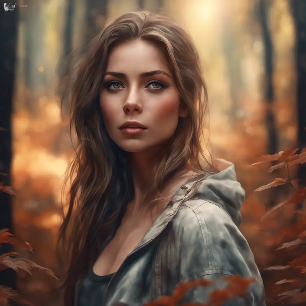 Closeup of a gorgeous female in a forest in the style of stefan kostic, 8k, High Definition, Digital Illustration, Bokeh effect, Photo Realistic, Sharp Focus by Stanley Artgerm Lau