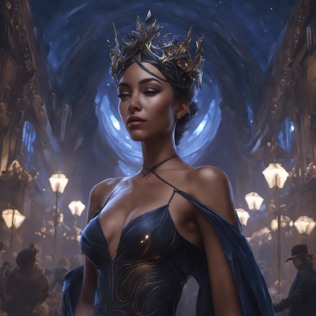 Queen of the night, 8k, Hyper Detailed, Trending on Artstation, Matte Painting, Sharp Focus, Volumetric Lighting, Concept Art by Stanley Artgerm Lau