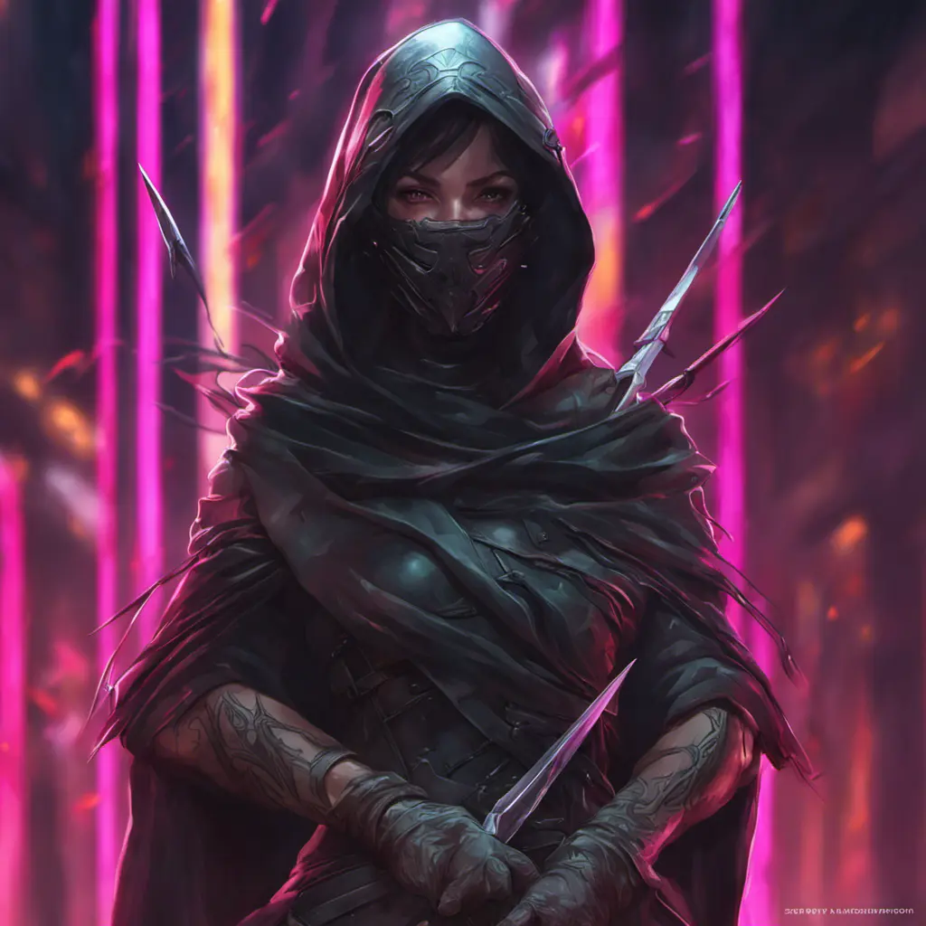 Veiled Assasin with daggers, 8k, Highly Detailed, Intricate, Artstation, Digital Painting, Illustration, Sharp Focus, Smooth, Unreal Engine, Neon, Concept Art by Stanley Artgerm Lau, Greg Rutkowski