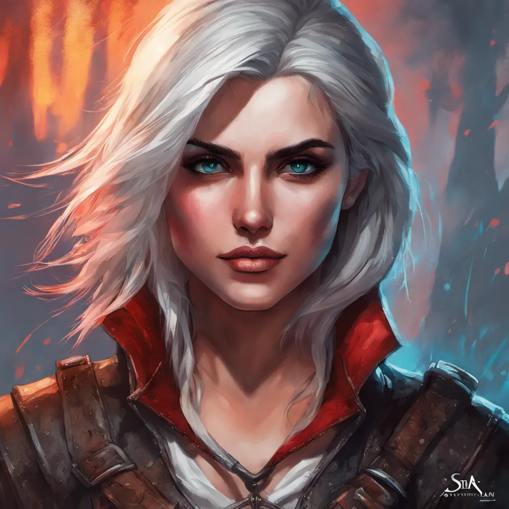 Ciri from The Witcher in Assassin's Creed style, Highly Detailed, Vibrant Colors, Ink Art, Fantasy, Dark by Stanley Artgerm Lau