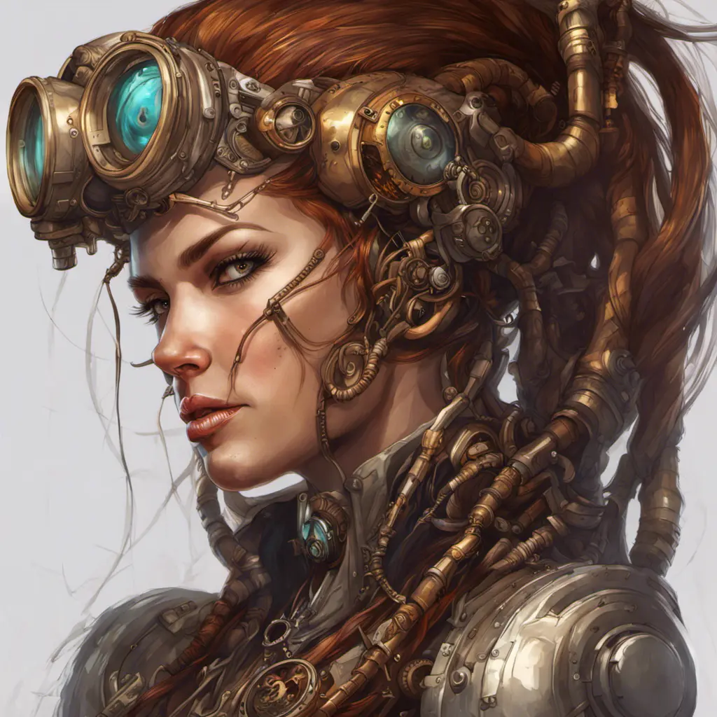 Steampunk portrait of Sarah Kerrigan, Highly Detailed, Intricate, Artstation, Beautiful, Digital Painting, Sharp Focus, Concept Art, Elegant