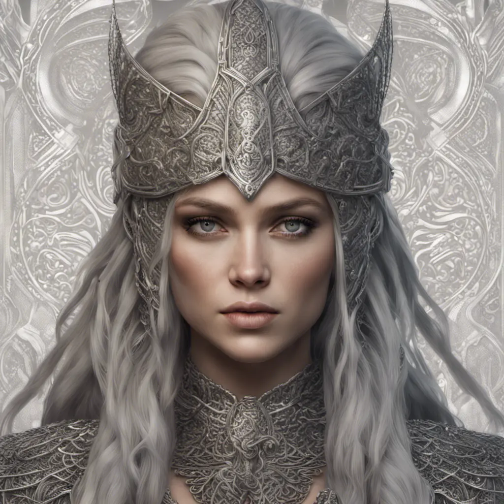 Alluring highly detailed matte portrait of beautiful norse goddess wearing chainmail in the style of Stefan Kostic, 8k, High Definition, Highly Detailed, Intricate, Half Body, Realistic, Sharp Focus, Fantasy, Elegant