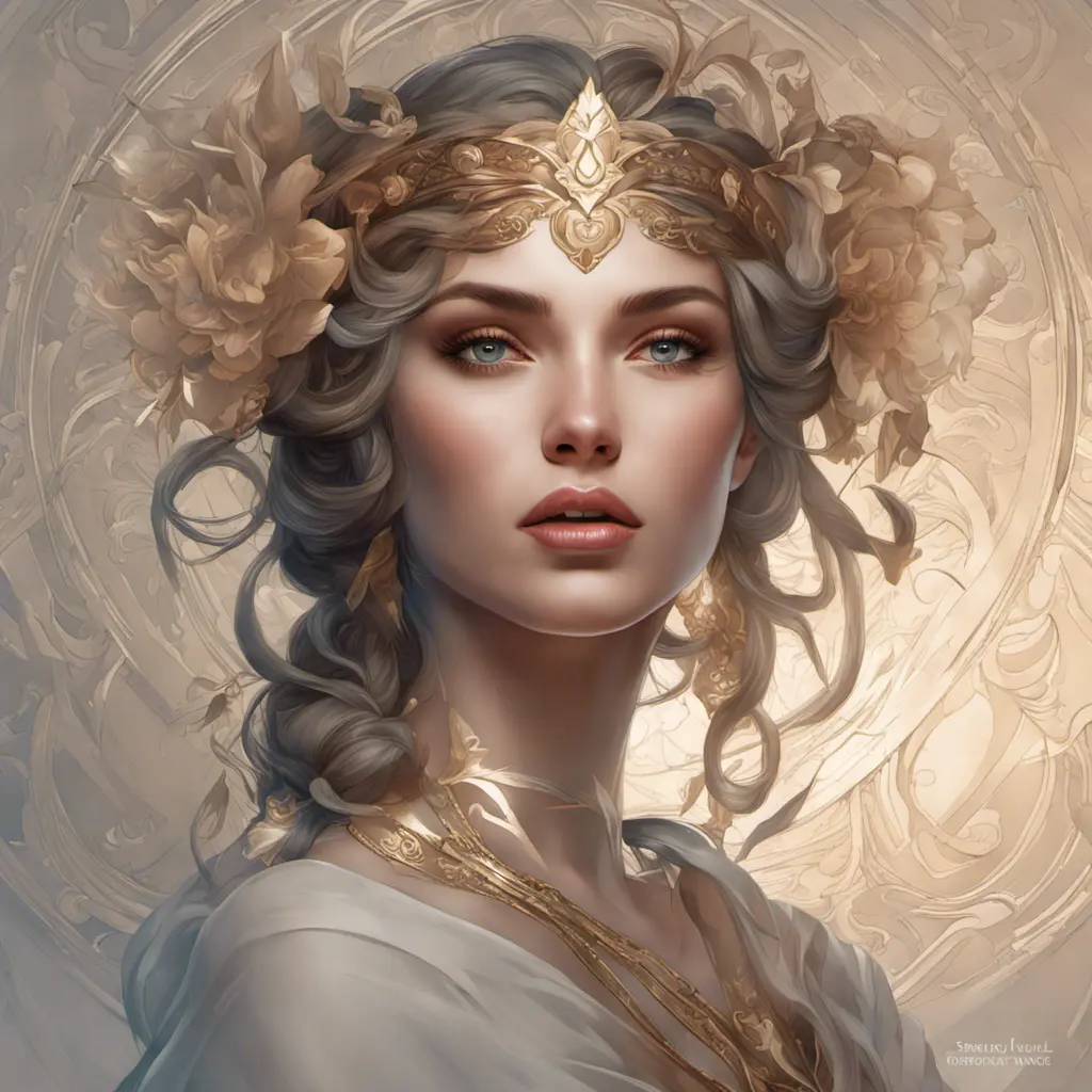 Alluring matte portrait of the beautiful goddess Ker in the style of Stefan Kostic, 8k, Highly Detailed, Intricate, Realistic, Sharp Focus, Volumetric Lighting, Fantasy, Elegant by Stanley Artgerm Lau, Alphonse Mucha, WLOP