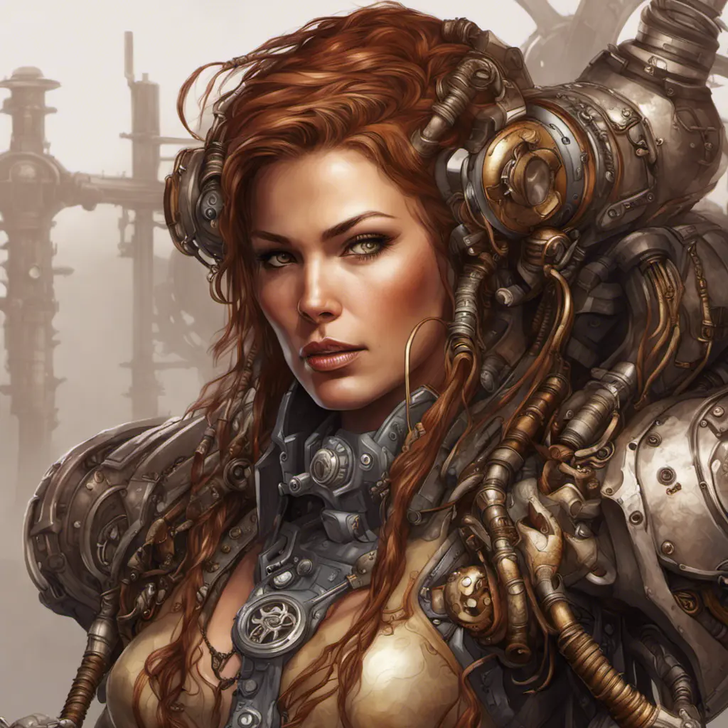 Steampunk portrait of Sarah Kerrigan, Highly Detailed, Intricate, Artstation, Beautiful, Digital Painting, Sharp Focus, Concept Art, Elegant