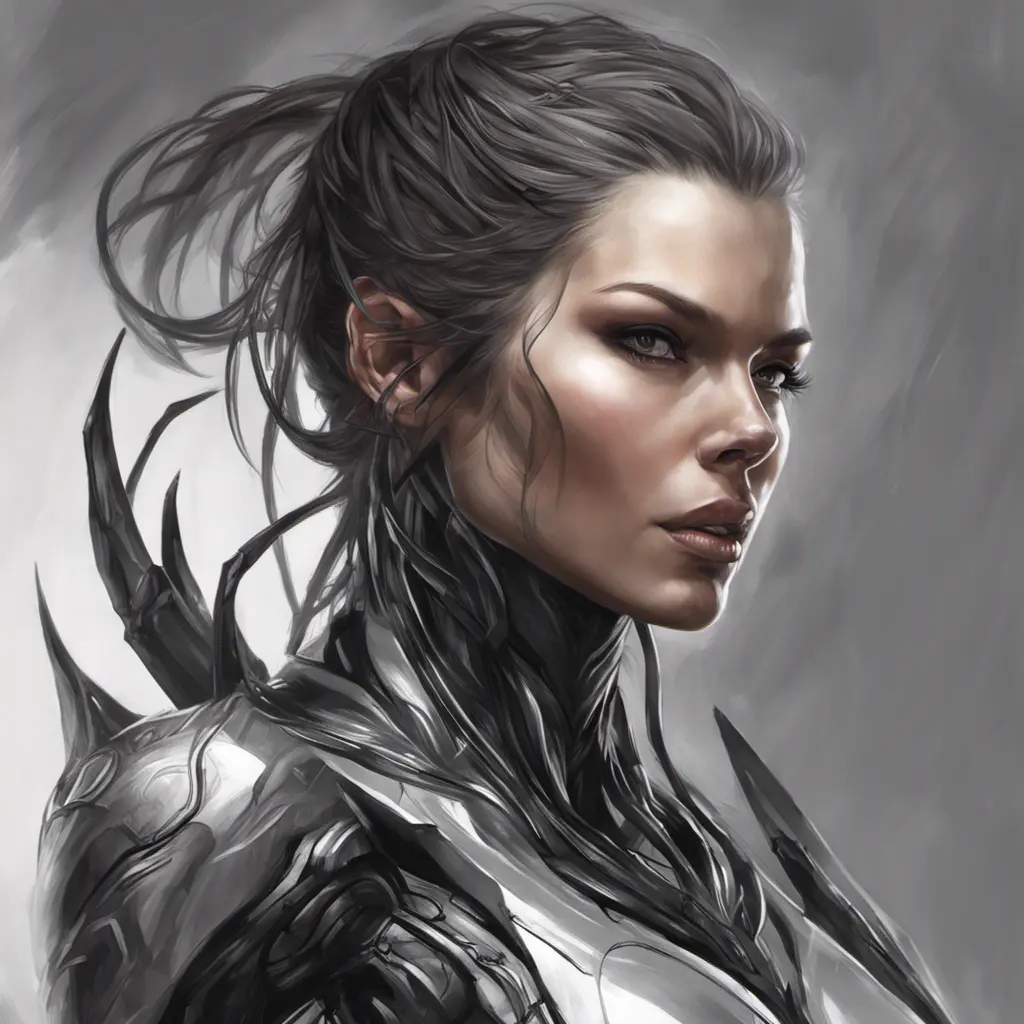 Alluring matte portrait of a fierce beautiful Sarah Kerrigan in black, 8k, Highly Detailed, Intricate, Half Body, Realistic, Sharp Focus, Volumetric Lighting, Fantasy, Elegant by Stanley Artgerm Lau, WLOP, Stefan Kostic