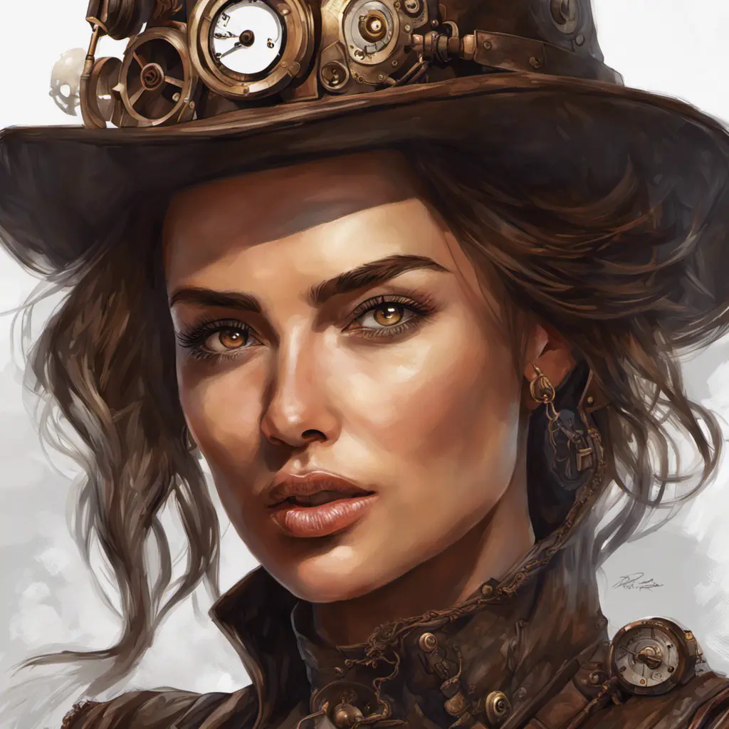 Steampunk portrait of Irina Shayk, Highly Detailed, Intricate, Artstation, Beautiful, Digital Painting, Sharp Focus, Concept Art, Elegant