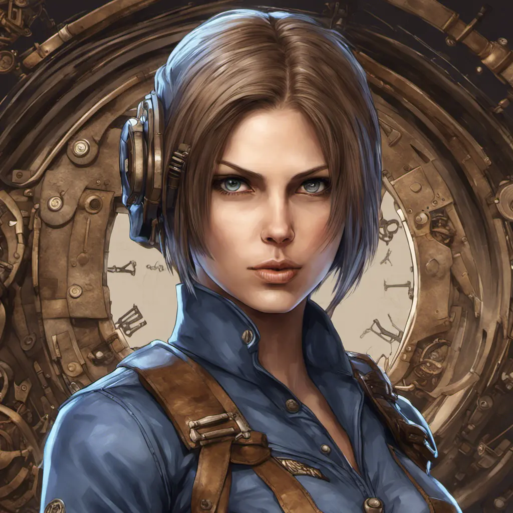 Steampunk portrait of Jill Valentine, Highly Detailed, Intricate, Artstation, Beautiful, Digital Painting, Sharp Focus, Concept Art, Elegant