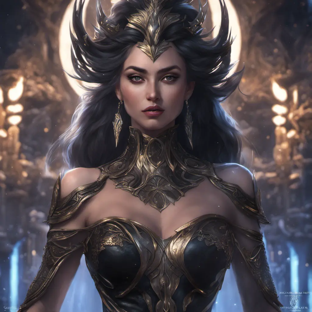 Queen of the night, 8k, Hyper Detailed, Trending on Artstation, Matte Painting, Sharp Focus, Volumetric Lighting, Concept Art by Stanley Artgerm Lau