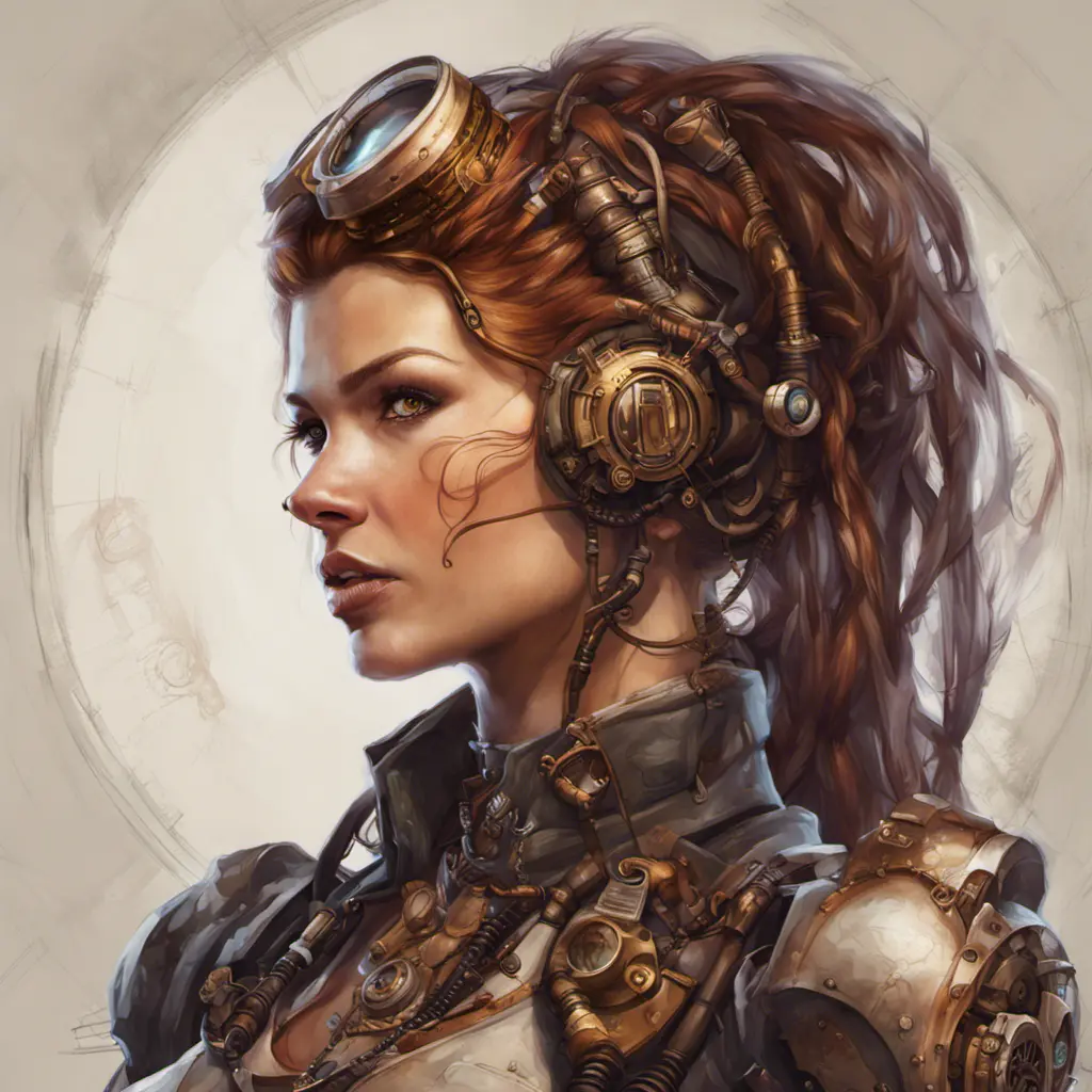 Steampunk portrait of Sarah Kerrigan, Highly Detailed, Intricate, Artstation, Beautiful, Digital Painting, Sharp Focus, Concept Art, Elegant