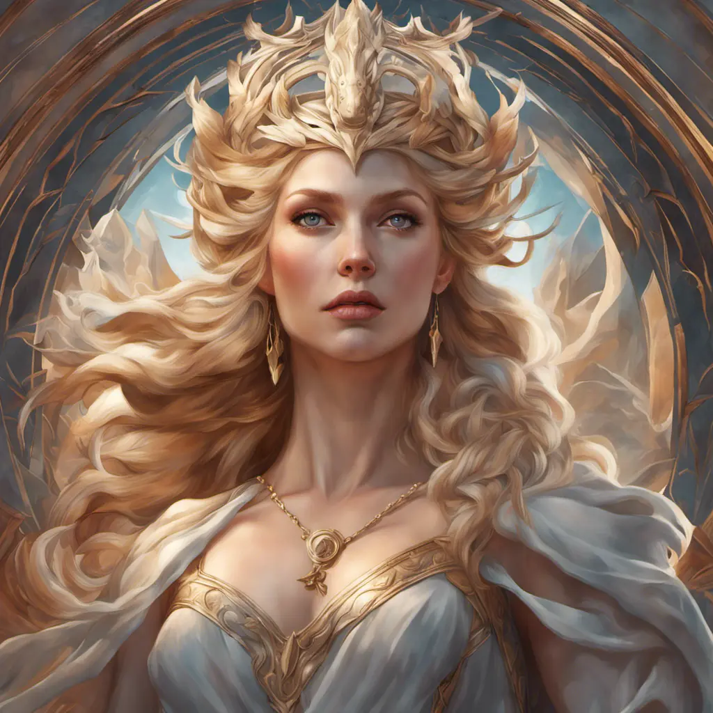 Alluring matte portrait of the beautiful norse goddess Freyja in the style of Stefan Kostic, 8k, Highly Detailed, Intricate, Realistic, Sharp Focus, Volumetric Lighting, Fantasy, Elegant by Stanley Artgerm Lau, Alphonse Mucha, WLOP