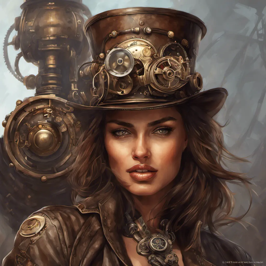 Steampunk portrait of Irina Shayk, Highly Detailed, Intricate, Artstation, Beautiful, Digital Painting, Sharp Focus, Concept Art, Elegant