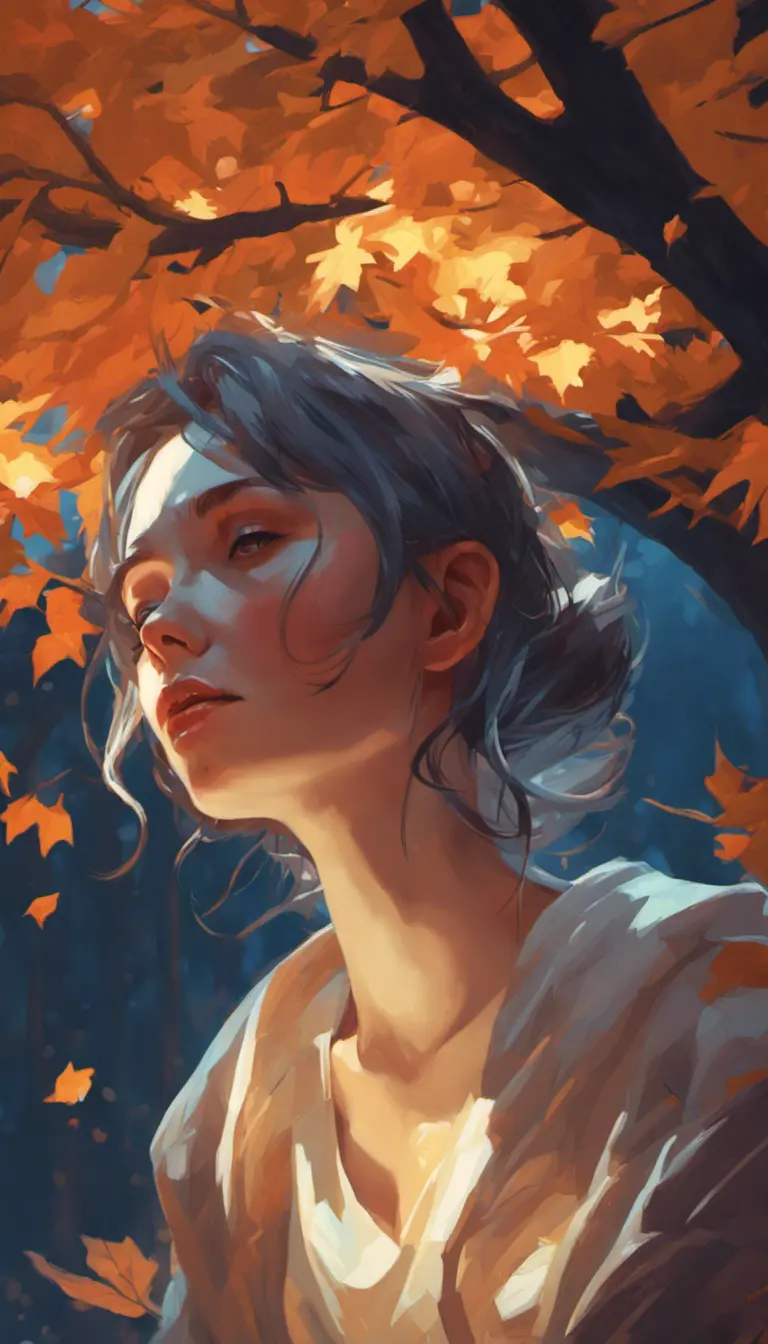 Portrait of a fall we felled in the moonlight, Highly Detailed, Intricate, Cinematic Lighting, Unreal Engine, Radiant, Fantasy by Ferdinand Knab, Ilya Kuvshinov, Alphonse Mucha, RHADS, Greg Rutkowski, Makoto Shinkai, Lois van Baarle